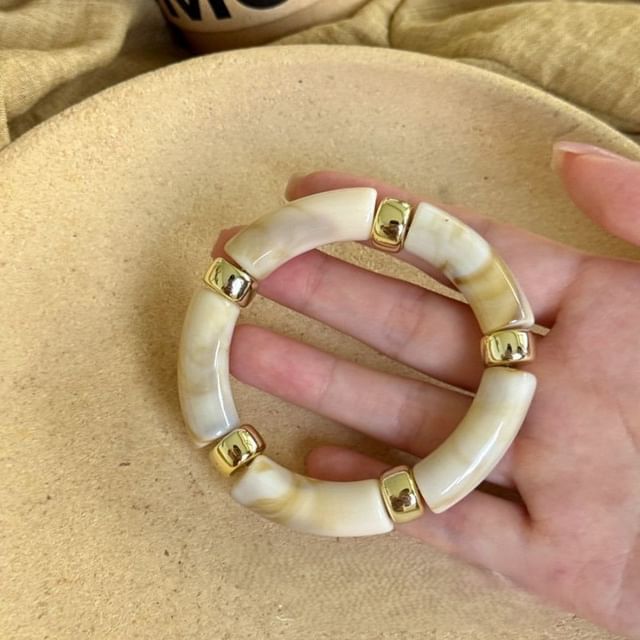 Hansha-Color Block Chunky Resin Bangle
