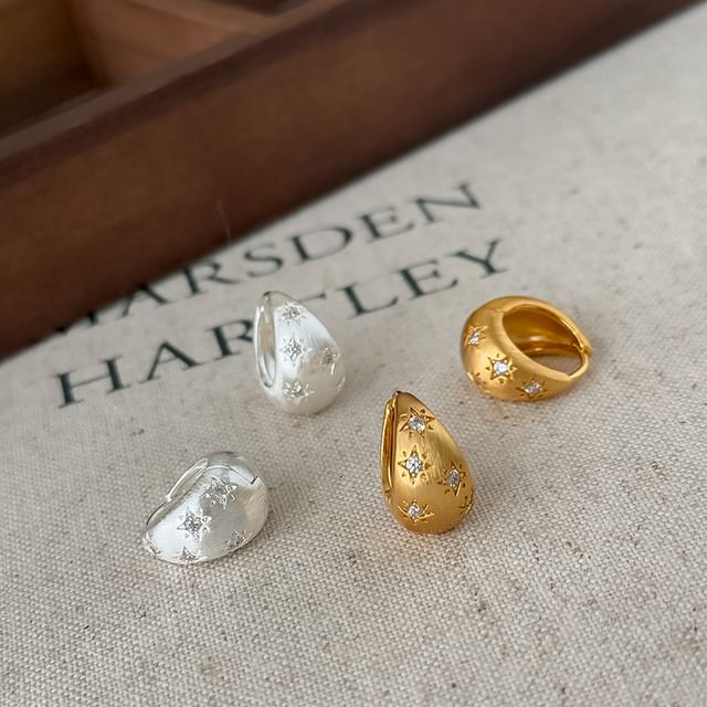 Hansha-CZ Dome Huggie Earring