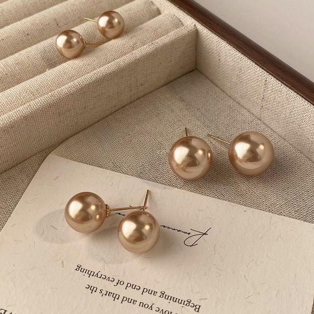 Hansha-Faux Pearl Stud Earring