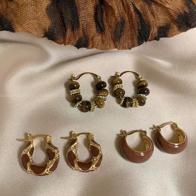 Hansha-Gemstone Hoop Earring