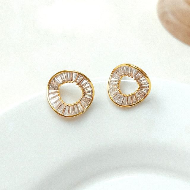 Hansha-Irregular Rhinestone Alloy Stud Earring