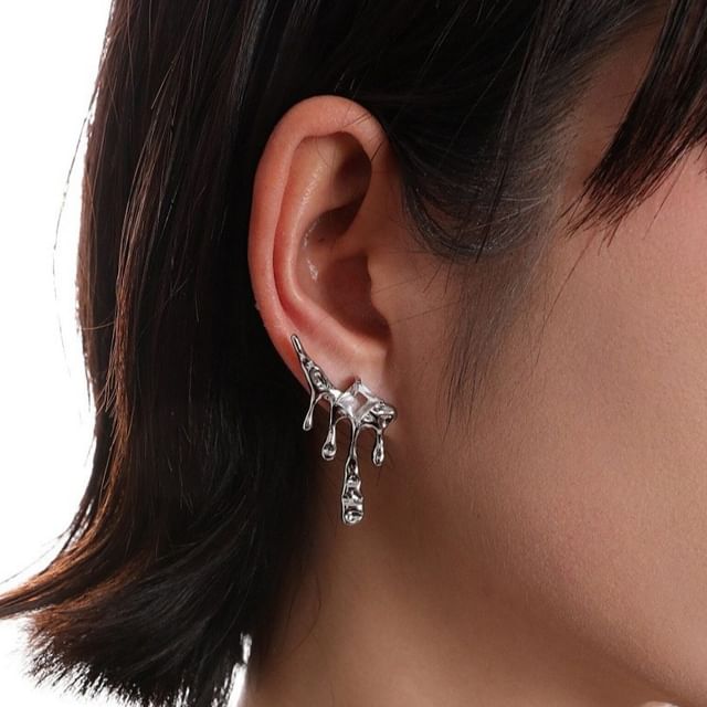 Hansha-Melting Rhinestone Alloy Drop Earring