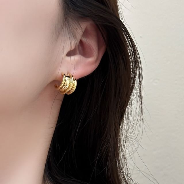 Hansha-Metal Hoop Earring