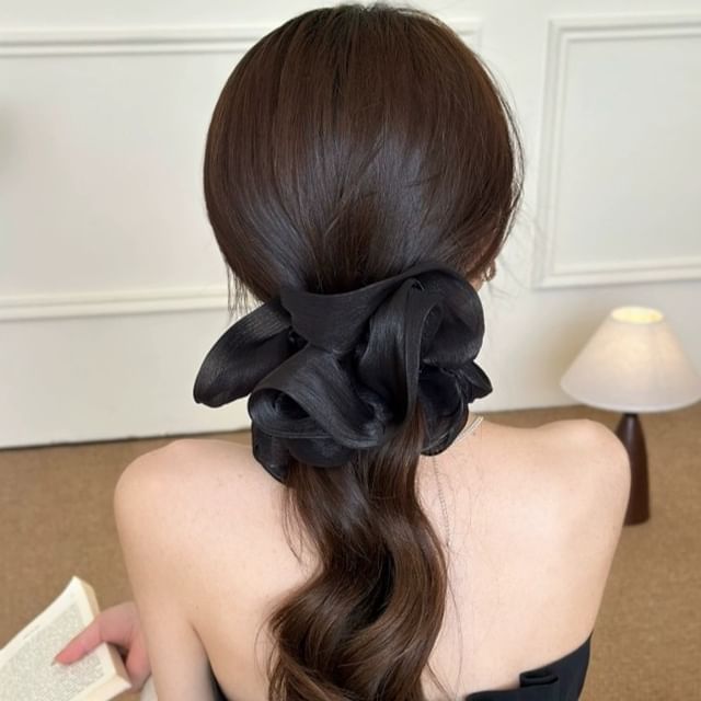 Hansha-Plain Ruffle Trim Hair Clip