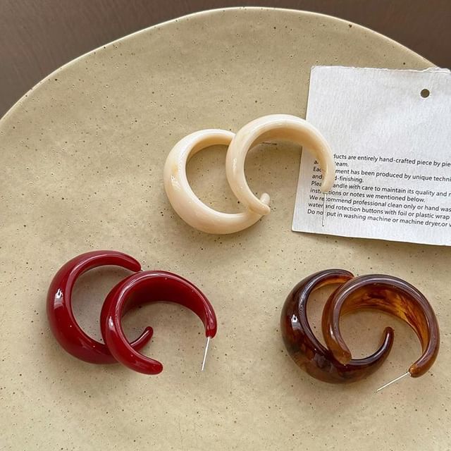 Hansha-Resin Open Hoop Earring