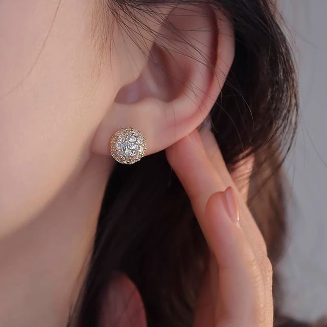 Hansha-Rhinestone Bead Alloy Stud Earring