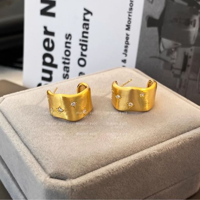 Hansha-Rhinestone Hook Earring
