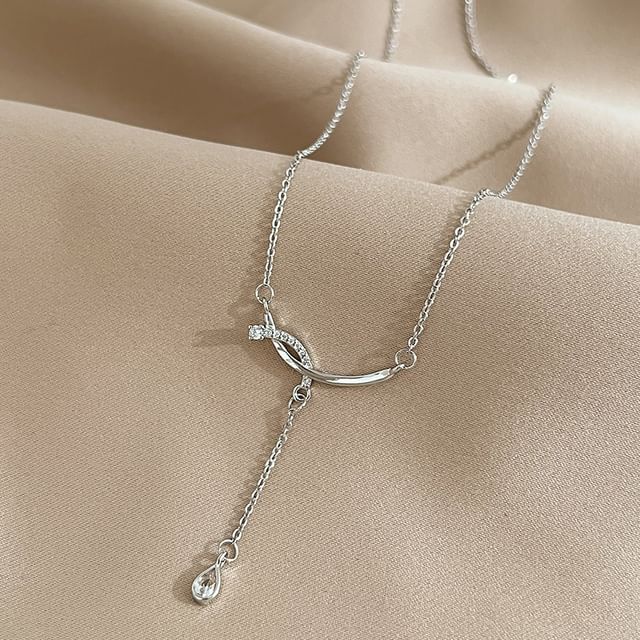 Hansha-Rhinestone Lariat Necklace