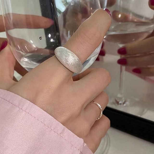 Hansha-Sterling Silver Brushed Ring