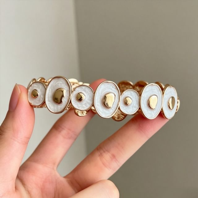 Hansha-Two Tone Chunky Metal Bangle