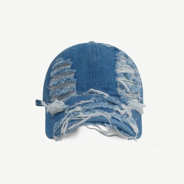 HARPY-Distressed Denim Baseball Cap