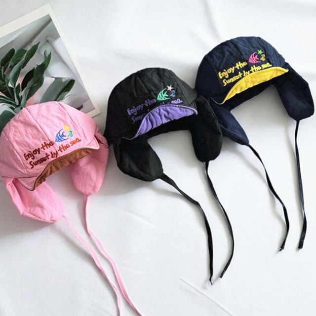 HARPY-Fish Lettering Embroidered Trapper Hat
