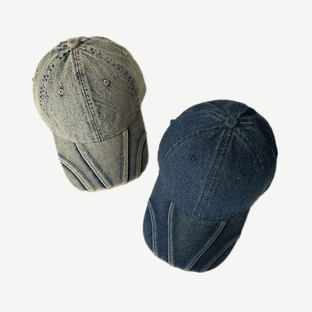 HARPY-Washed Denim Baseball Cap