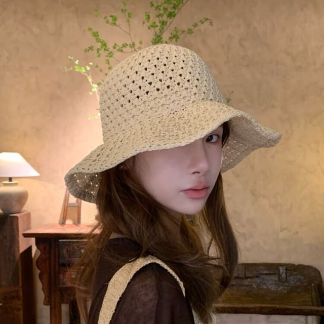 HATHOT-Crochet Bucket Hat