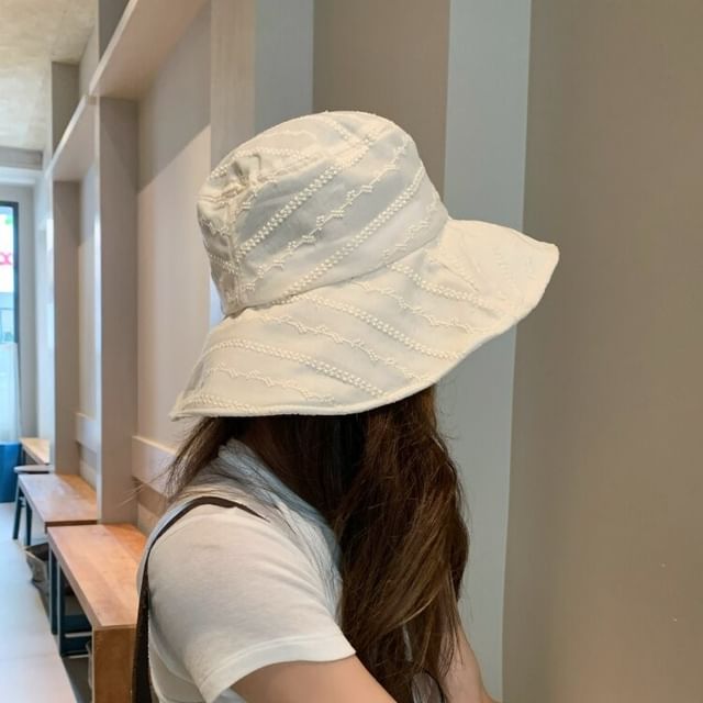 HATHOT-Lace Trim Bucket Hat