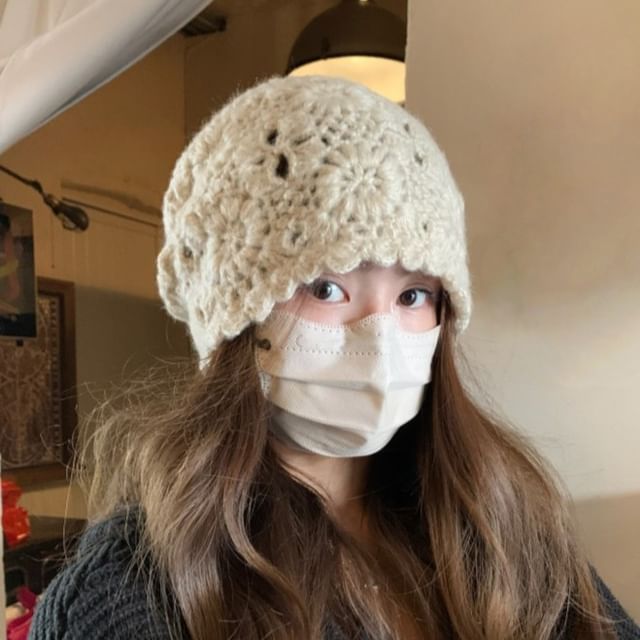 HATHOT-Plain Crochet Beanie