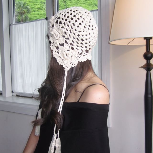 HATHOT-Plain Crochet Earflap Hat