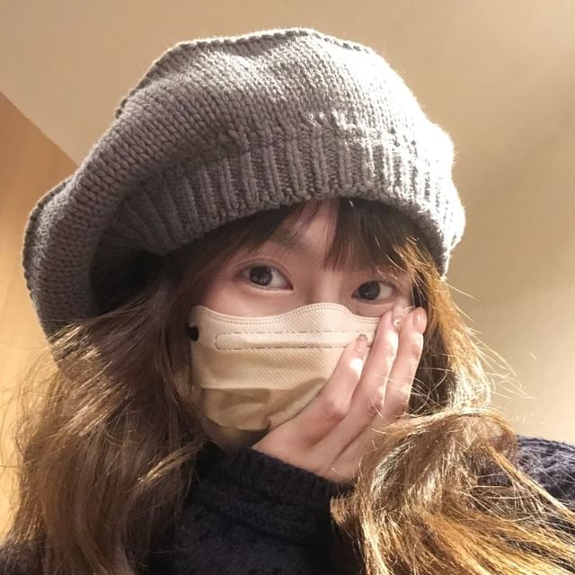 HATHOT-Plain Knit Beret