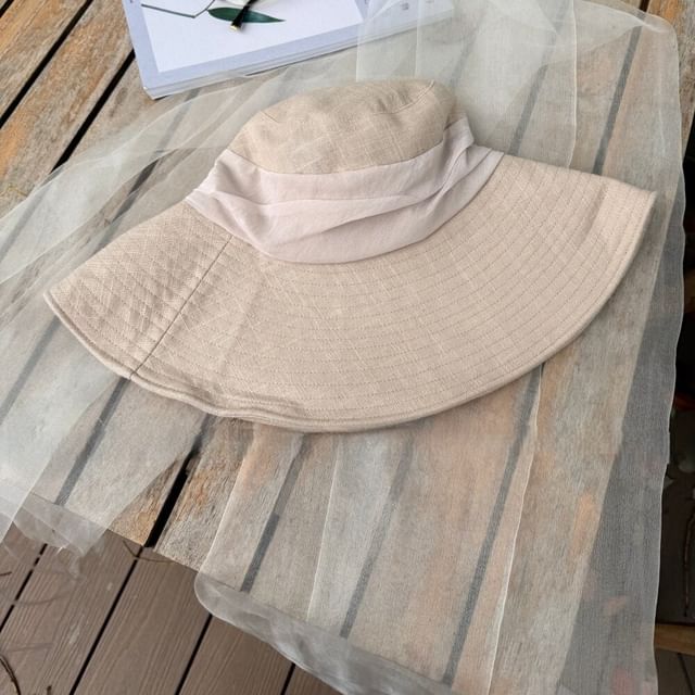 HATHOT-Plain Ruched Sun Hat