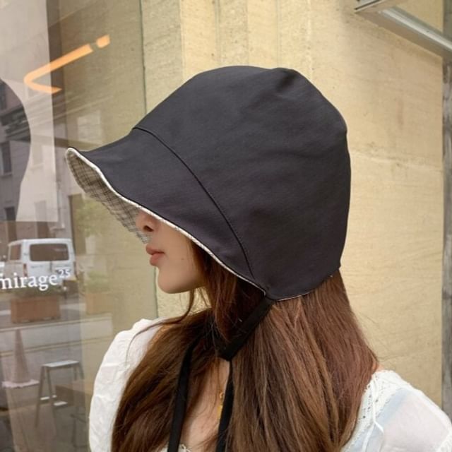 HATHOT-Reversible Brimmed Bucket Hat