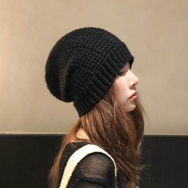 HATHOT-Slouchy Plain Beanie