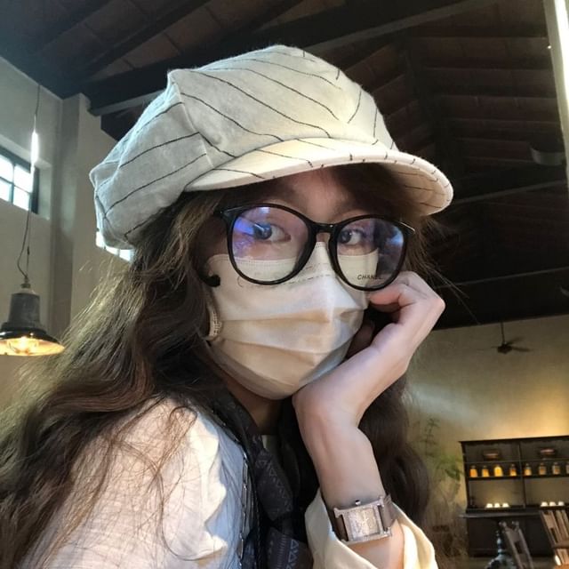HATHOT-Striped Newsboy Cap