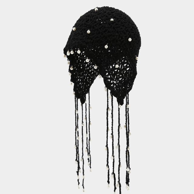 Hatrix-Beaded Fringed Bonnet Hat