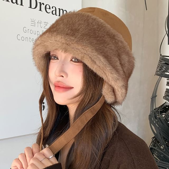 Hatrix-Faux Suede Fleece-Lined Trapper Hat