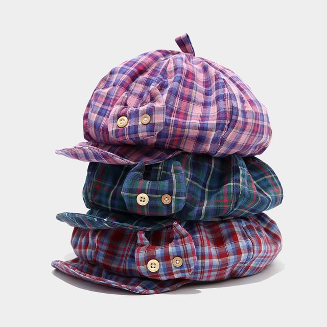 Hatrix-Plaid Beret