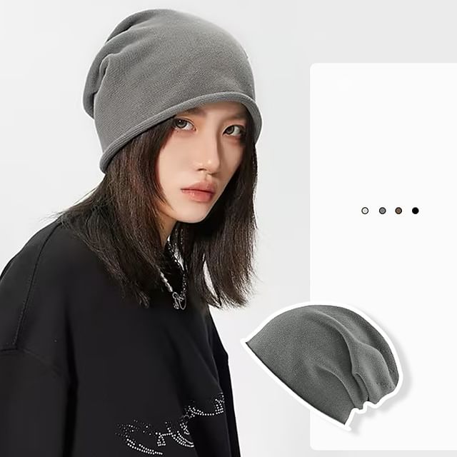 Hatrix-Plain Knit Slouchy Beanie