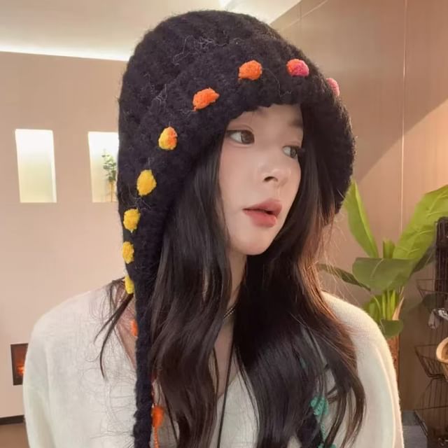 Hatrix-Pom Pom Knit Bonnet Hat