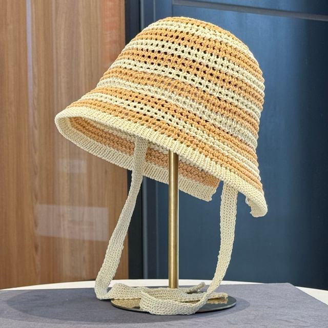 Hatrix-Striped Crochet Cloche Hat
