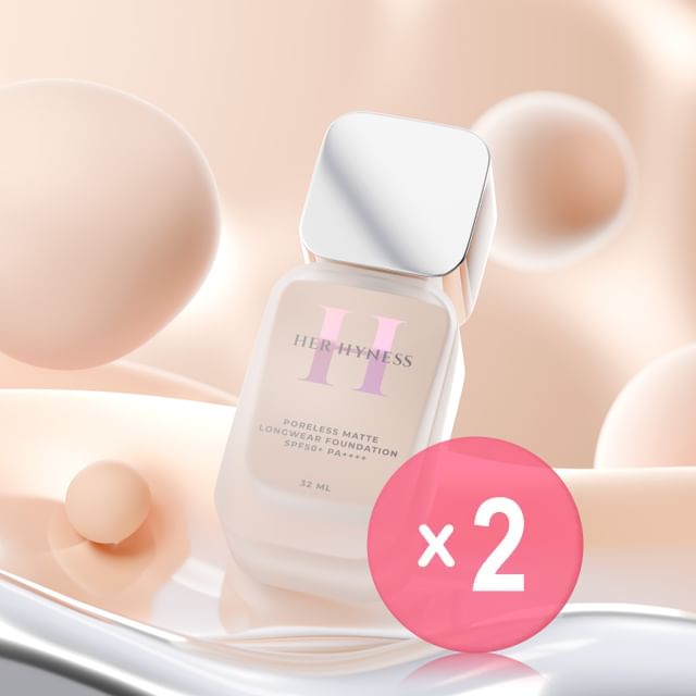 HER HYNESS-Poreless Matte Longwear Foundation SPF 50 PA 2pcs Bundle Set