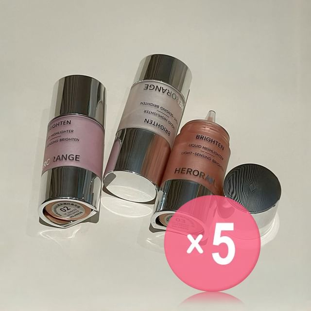 HERORANGE-Brightening Blush Highlighter Liquid - 3 Colors 5pcs Bundle Set