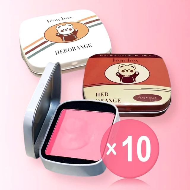 HERORANGE-Delicate And Smooth Cheek Blusher - 4 Colors 10pcs Bundle Set