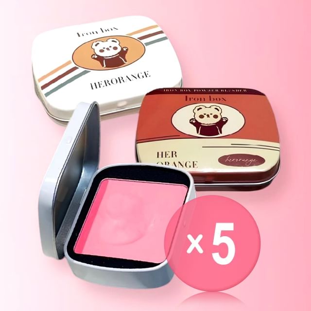 HERORANGE-Delicate And Smooth Cheek Blusher - 4 Colors 5pcs Bundle Set