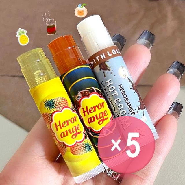 HERORANGE-Lip Stick Balm - 5 Types 5pcs Bundle Set