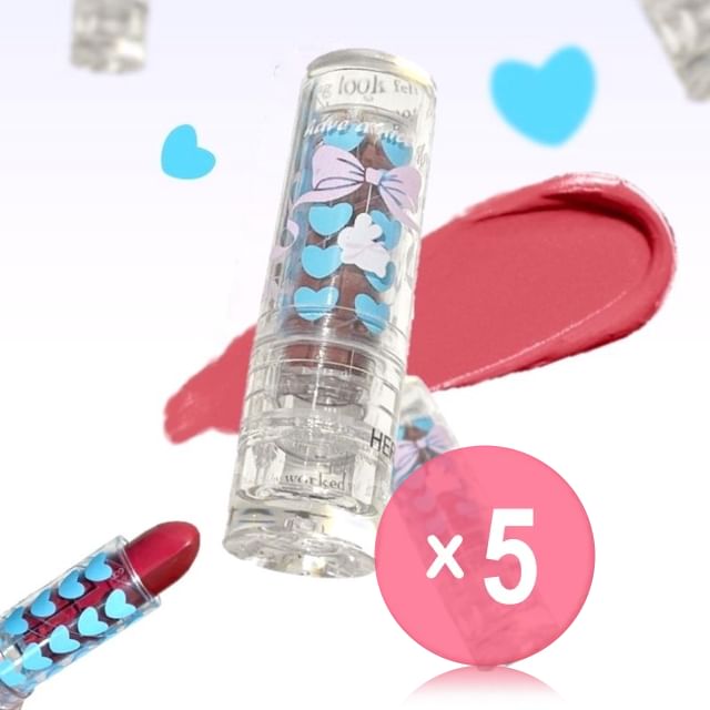 HERORANGE-Red Language Velvet Moist Double Lipstick - 1-3 5pcs Bundle Set