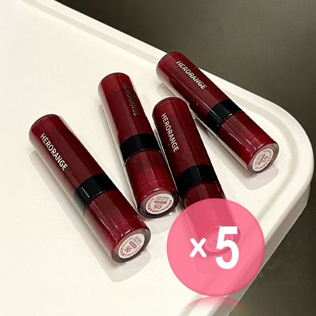 HERORANGE-Sweet Shadow Soft-matte Lipstick - 6 Colors 5pcs Bundle Set
