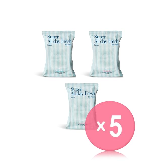 hetras-Super All Day Fresh Deo Tissue - 3 Types 5pcs Bundle Set