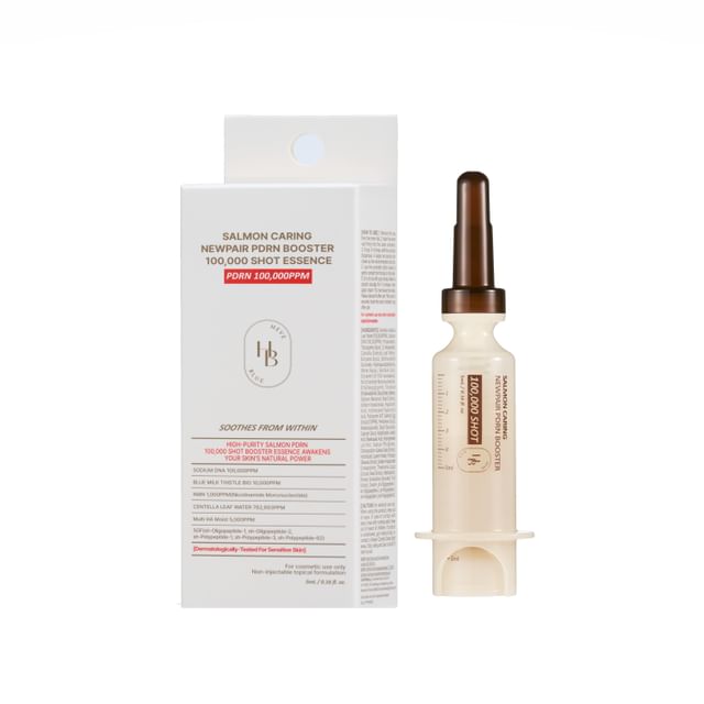 HEVEBLUE-Salmon Caring Newpair PDRN Booster 100000 Shot Essence Set - Kit Essência Facial - 1 unid