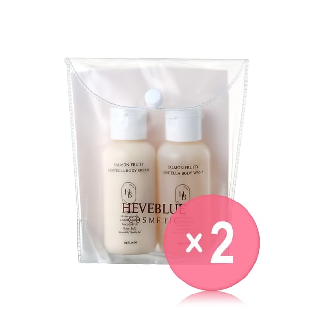 HEVEBLUE-Salmon Fruity Centella Body Travel Kit Set 2pcs Bundle Set