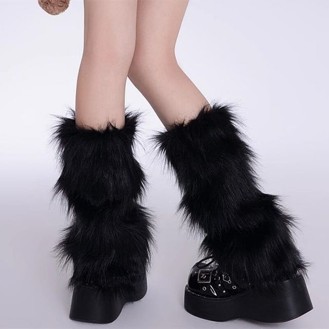 Hevnir-Faux Fur Leg Warmers