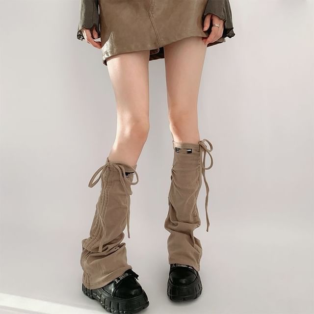 Hevnir-Plain Drawstring Leg Warmer