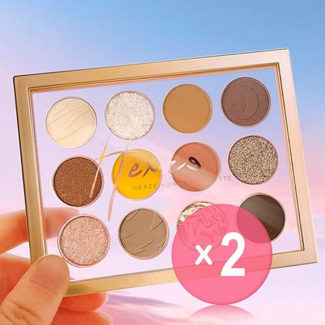 HEXZE-12 Colorful Eyeshadow Palette - P01 Starlight 2pcs Bundle Set
