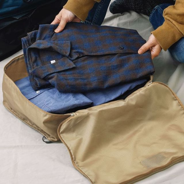 HIGHTIDE - Lettering Applique Travel Packing Cube Garment Organizer ...