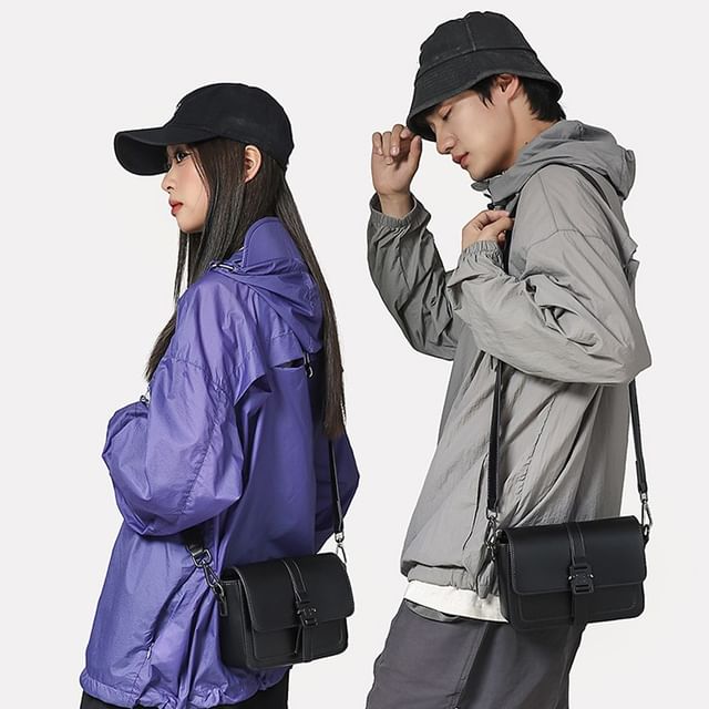 Hikuozy-Faux Leather Buckled Satchel