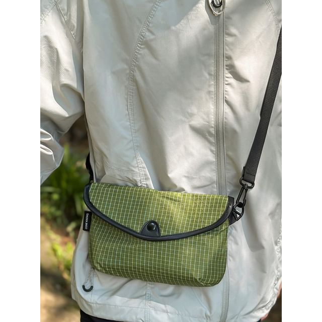 Hikuozy-Plaid Flap Crossbody Bag