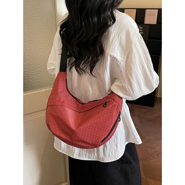 Hikuozy-Plain Hobo Crossbody Bag