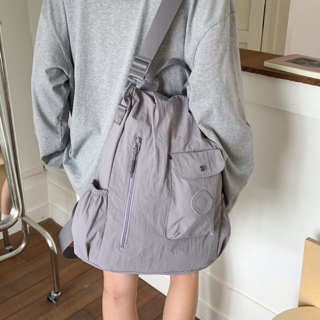 Hikuozy-Plain Zip Backpack